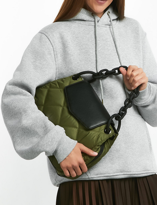 Зеленая женская сумка с цепью MASCOTTE 660-2242-204 | ракурс 1