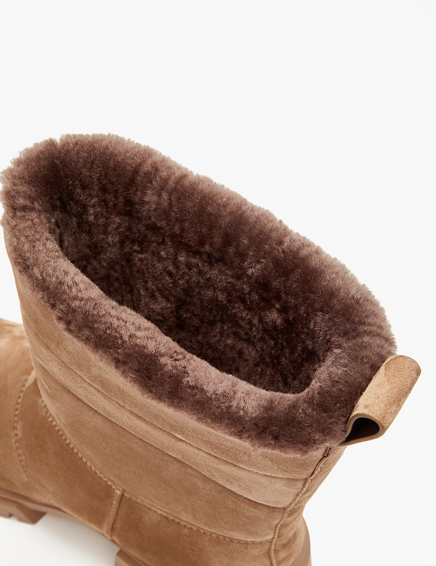 Бежевые велюровые женские ботинки на меху MASCOTTE 233-2265638-3671M | ракурс 7