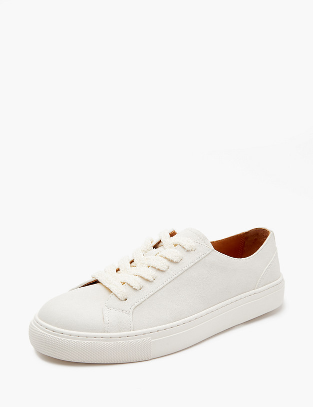 Белые велюровые женские кеды MASCOTTE 22-4120411-0201 | ракурс 2