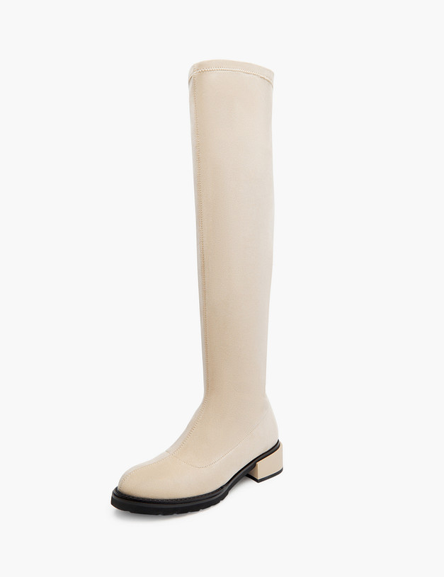 Бежевые женские ботфорты MASCOTTE 100-121821-2408 | ракурс 3 Бежевые женские ботфорты MASCOTTE 100-121821-2408 | ракурс 3