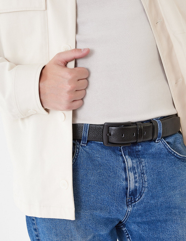 Черный мужской ремень MASCOTTE 727-1243-102 | ракурс 1