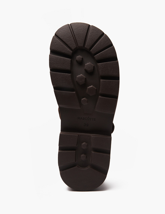 Коричневые женские полуботинки с мехом MASCOTTE 22-4241035-0609 | ракурс 6