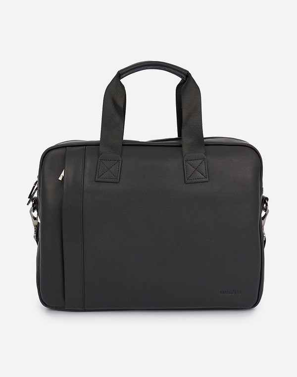 642-1201-602 Сумка мужская кож.спилок/текстиль черн, L, Mascotte