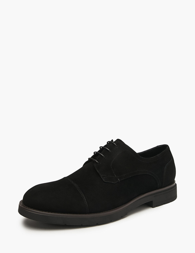 Черные мужские велюровые дерби MASCOTTE 175-521311-0602 | ракурс 2