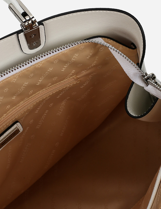 Белая женская сумка из натуральной кожи MASCOTTE 660-0113-1001 | ракурс 4