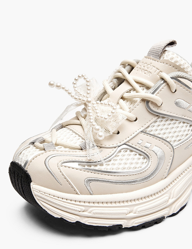 Молочные кроссовки для девочек MASCOTTE 234-616621-0601 | ракурс 6