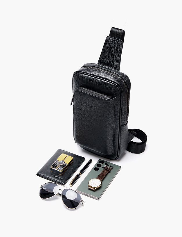 Черная мужская сумка MASCOTTE 604-6101-102 | ракурс 4