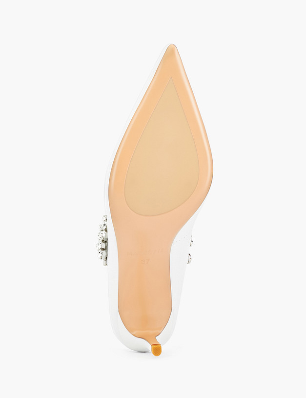 Белые женские туфли с открытой пяткой MASCOTTE 15-2145111-3569M | ракурс 7