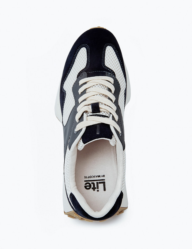 Синие женские кроссовки с молочными вставками MASCOTTE 234-414121-0201 | ракурс 4