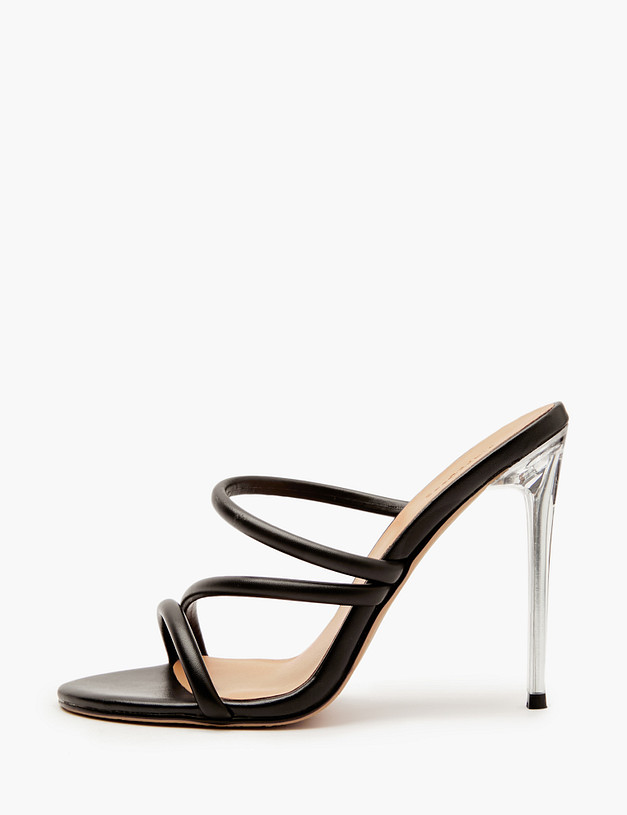 Черные женские мюли на шпильке MASCOTTE 126-413361-0602 | ракурс 3 Черные женские мюли на шпильке MASCOTTE 126-413361-0602 | ракурс 3