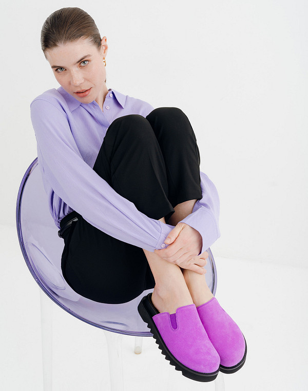 47-4127012-0207 Туфли летние женские велюр/нат.кожа фиол, Mascotte