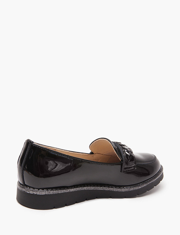 Черные лакированные лоферы для девочек MASCOTTE 250-411161-0702 | ракурс 6 Черные лакированные лоферы для девочек MASCOTTE 250-411161-0702 | ракурс 6