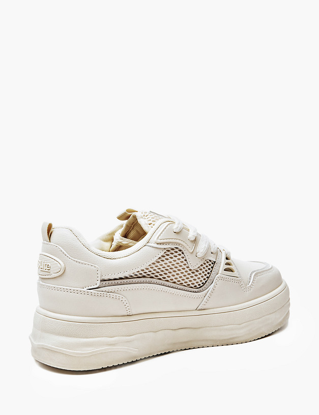 Молочные женские кеды с сетчатыми вставками MASCOTTE 64-410921-0601 | ракурс 4