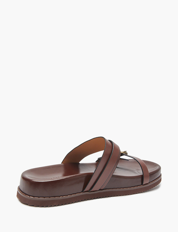 Коричневые кожаные женские сабо MASCOTTE 126-514011-0109 | ракурс 3