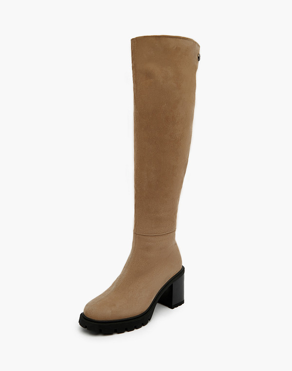 126-321031-3671M Сапоги женские велюр/мех-ворсин беж, Mascotte