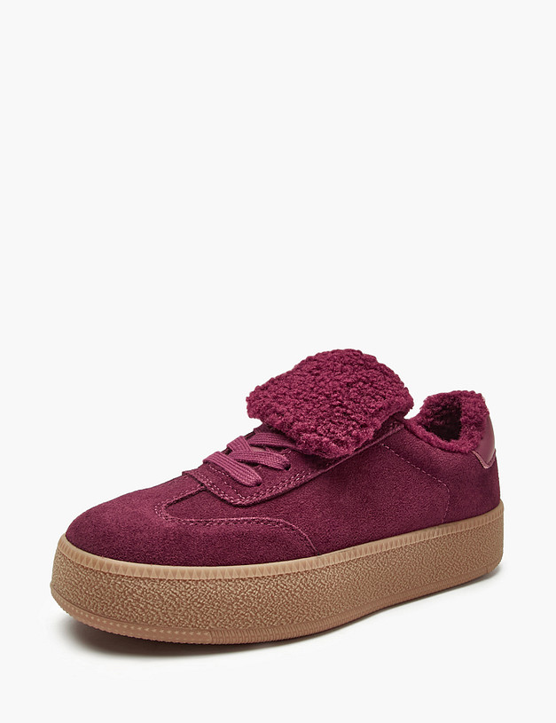 Бордовые женские кеды на меху MASCOTTE 234-525641-0205 | ракурс 4