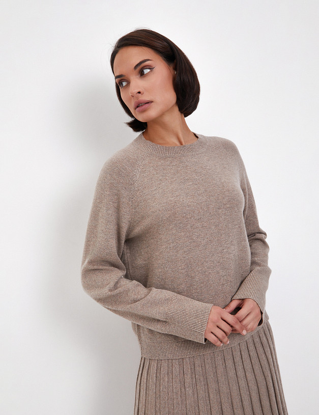 Бежевый женский джемпер из шерсти MASCOTTE 852-4230-509 | ракурс 2