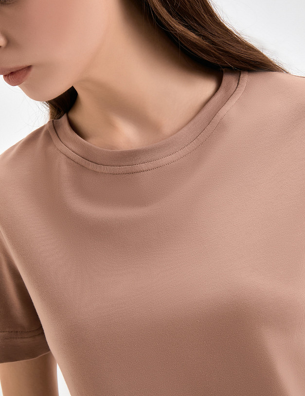 Бежевая женская футболка MASCOTTE 790-3114-2609 | ракурс 6