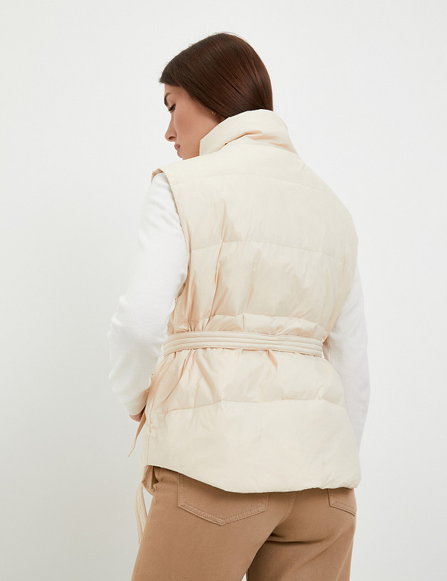 Молочный женский жилет с поясом MASCOTTE 234-3297-2401 | ракурс 7