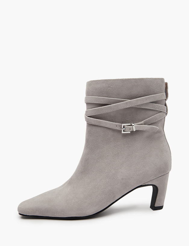 Серые женские ботильоны из велюра MASCOTTE 234-510621-0610 | ракурс 2