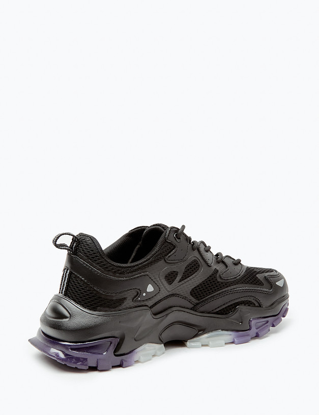 Черные женские кроссовки с цветной подошвой  MASCOTTE 189-415821-0202 | ракурс 3