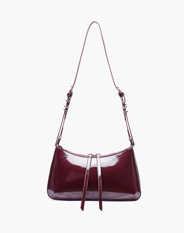 652-6101-609 Сумка женская и.лак/текстиль корич, S, Mascotte