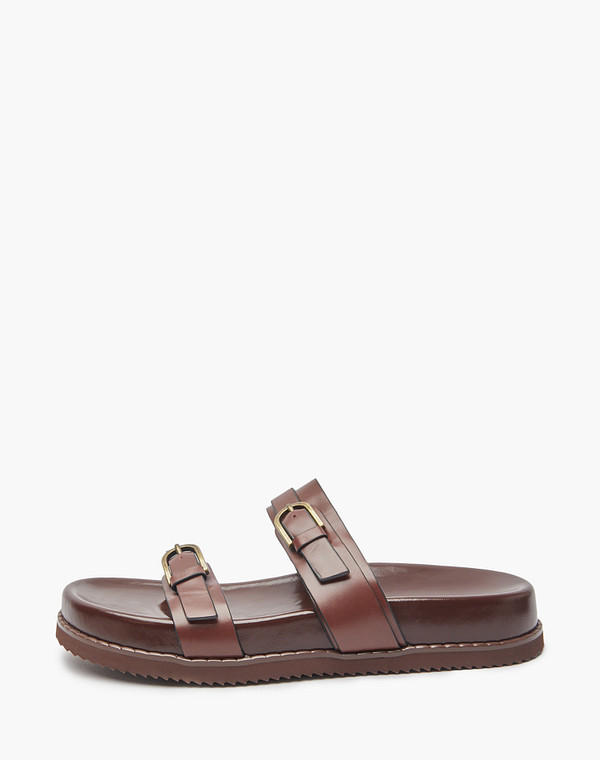 Коричневые кожаные женские сабо 5490₽