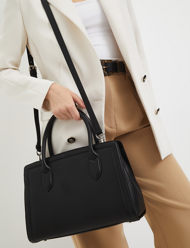 Черная кожаная женская сумка MASCOTTE 660-3207-102 | ракурс 1