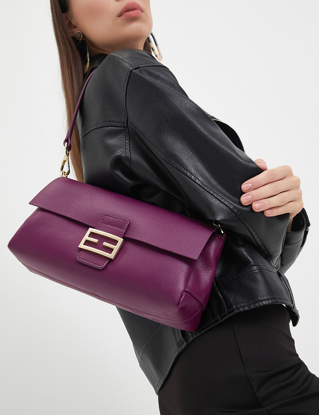 Фиолетовая кожаная женская сумка MASCOTTE 660-3212-107 | ракурс 2