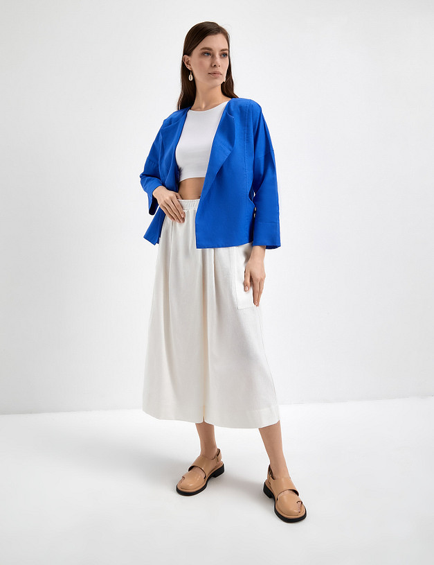 Синий женский жакет свободного кроя MASCOTTE 790-3115-2703 | ракурс 3 Синий женский жакет свободного кроя MASCOTTE 790-3115-2703 | ракурс 3