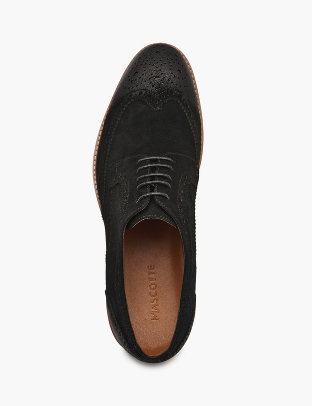 Черные велюровые мужские броги MASCOTTE 175-511511-0202 | ракурс 5