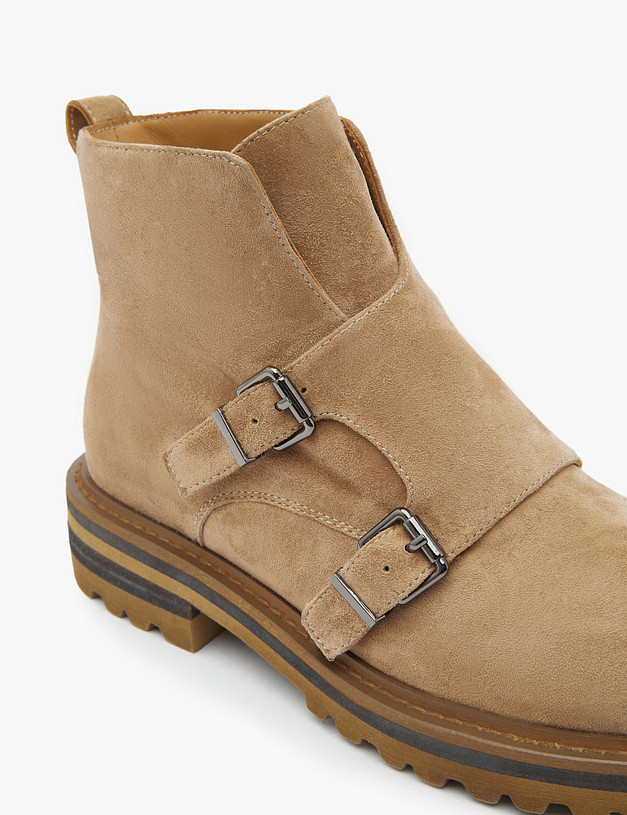 Бежевые женские ботинки из велюра MASCOTTE 15-3205524-3671M | ракурс 7 Бежевые женские ботинки из велюра MASCOTTE 15-3205524-3671M | ракурс 7