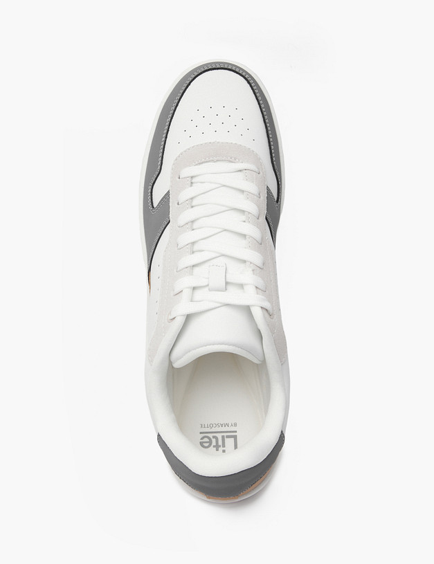 Белые мужские кеды с контрастными вставками MASCOTTE 151-420223-0612 | ракурс 6