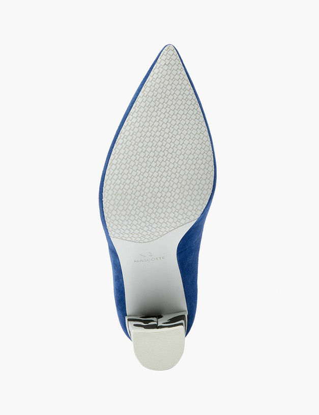 Синие женские туфли с акцентным каблуком MASCOTTE 172-3183811-0603 | ракурс 5