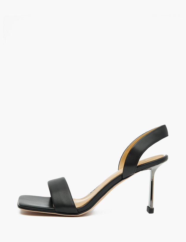 Черные кожаные босоножки MASCOTTE 175-3182812-3501M | ракурс 1