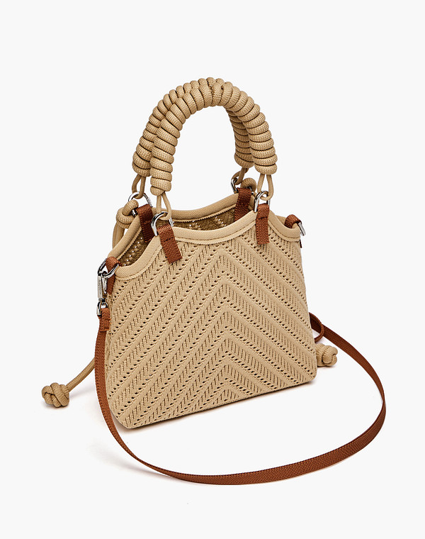 646-6121-209 Сумка женская текстиль/текстиль беж-корич, S, Mascotte