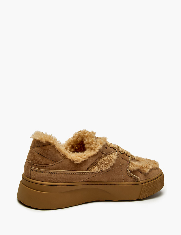 Бежевые женские кеды с мехом MASCOTTE 58-52648415-4608M | ракурс 3 Бежевые женские кеды с мехом MASCOTTE 58-52648415-4608M | ракурс 3
