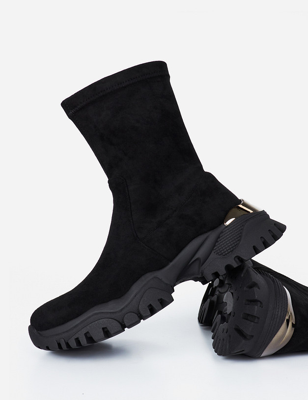 Черные женские ботинки-чулки MASCOTTE 25-121021-2802 | ракурс 7