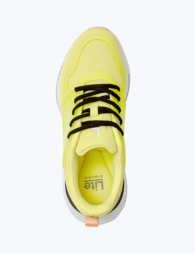 Желтые женские кроссовки из текстиля MASCOTTE 189-414021-0204 | ракурс 4 Желтые женские кроссовки из текстиля MASCOTTE 189-414021-0204 | ракурс 4