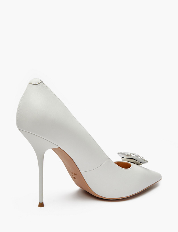 Белые женские туфли на шпильке MASCOTTE 172-5162512-3569M | ракурс 3