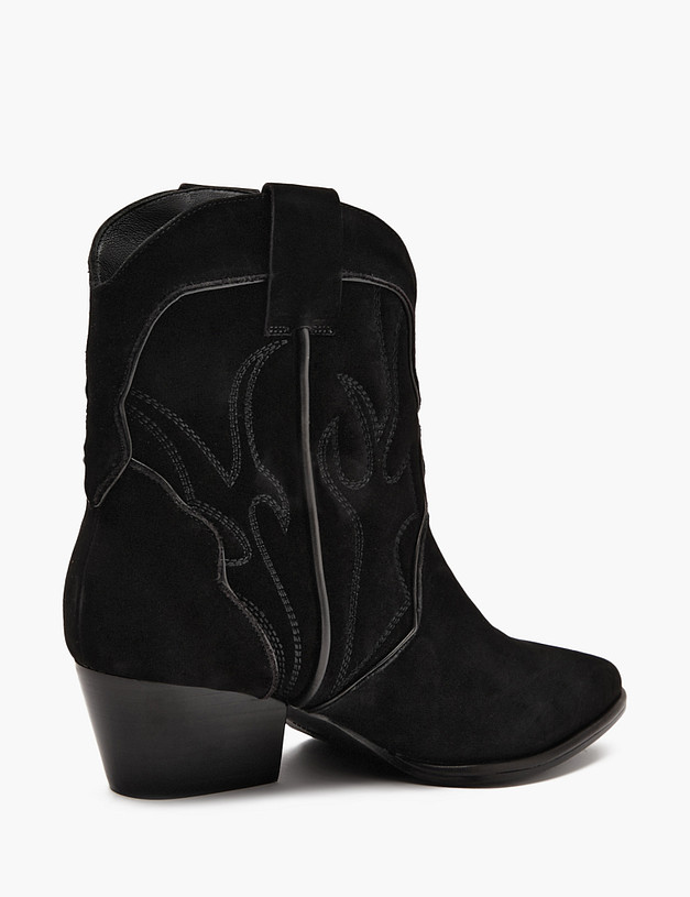 Черные женские казаки из нубука MASCOTTE 126-3203924-0302 | ракурс 3