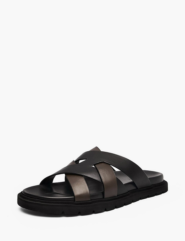 Черные мужские сабо MASCOTTE 142-612663-0102 | ракурс 2