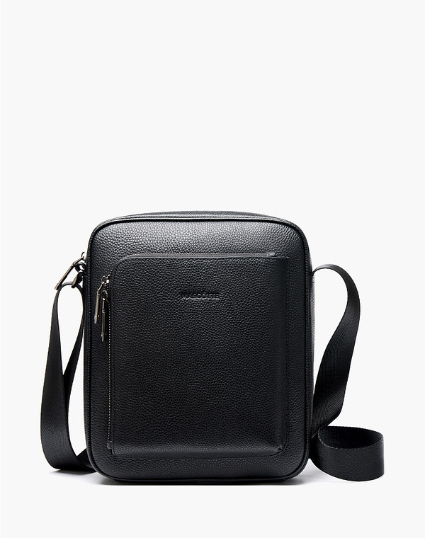 604-6102-102 Сумка мужская нат.кожа-и.кожа/текстиль черн, M, Mascotte