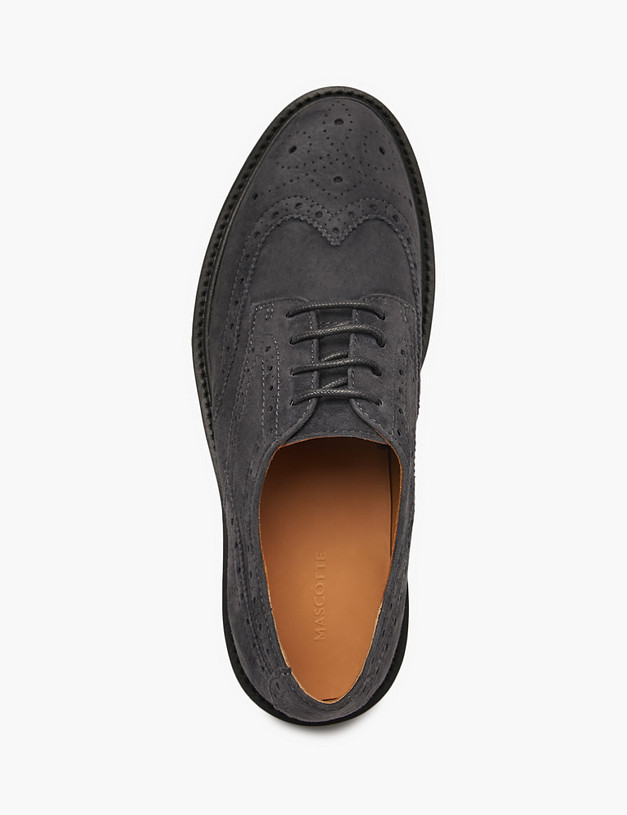 Серые женские велюровые броги MASCOTTE 22-5201111-3656M | ракурс 4