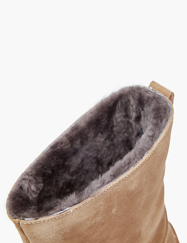 Бежевые велюровые женские ботинки на меху MASCOTTE 58-3202333-0208 | ракурс 6