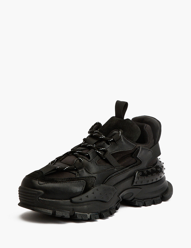 Черные женские кроссовки на массивной подошве MASCOTTE 234-223221-0602 | ракурс 2 Черные женские кроссовки на массивной подошве MASCOTTE 234-223221-0602 | ракурс 2