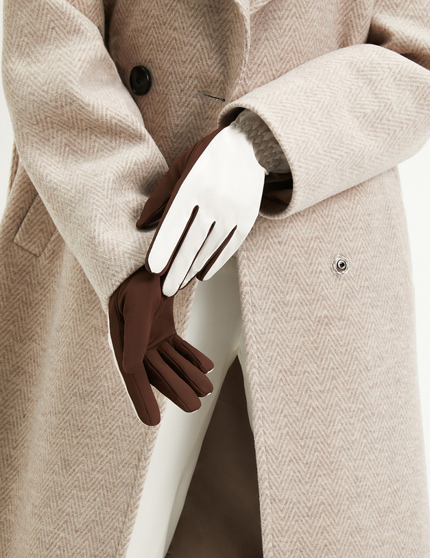 Белые женские перчатки MASCOTTE 717-2219-201 | ракурс 1