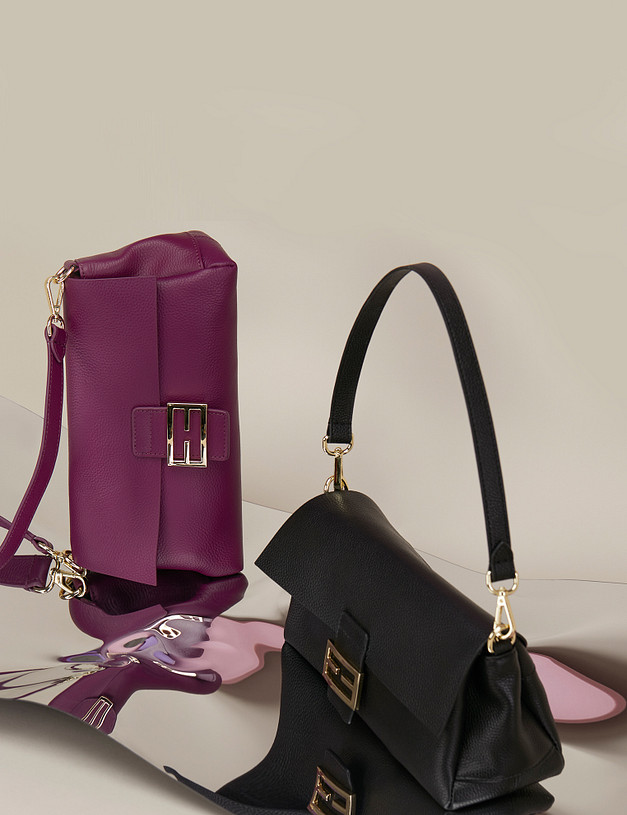 Фиолетовая кожаная женская сумка MASCOTTE 660-3212-107 | ракурс 1