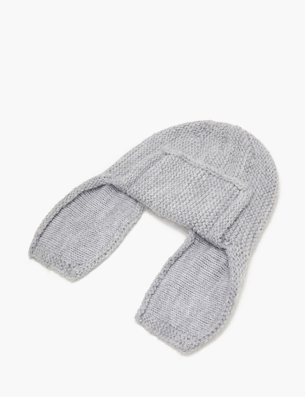 Серая женская шапка-ушанка MASCOTTE 781-3213-7510 | ракурс 3 Серая женская шапка-ушанка MASCOTTE 781-3213-7510 | ракурс 3