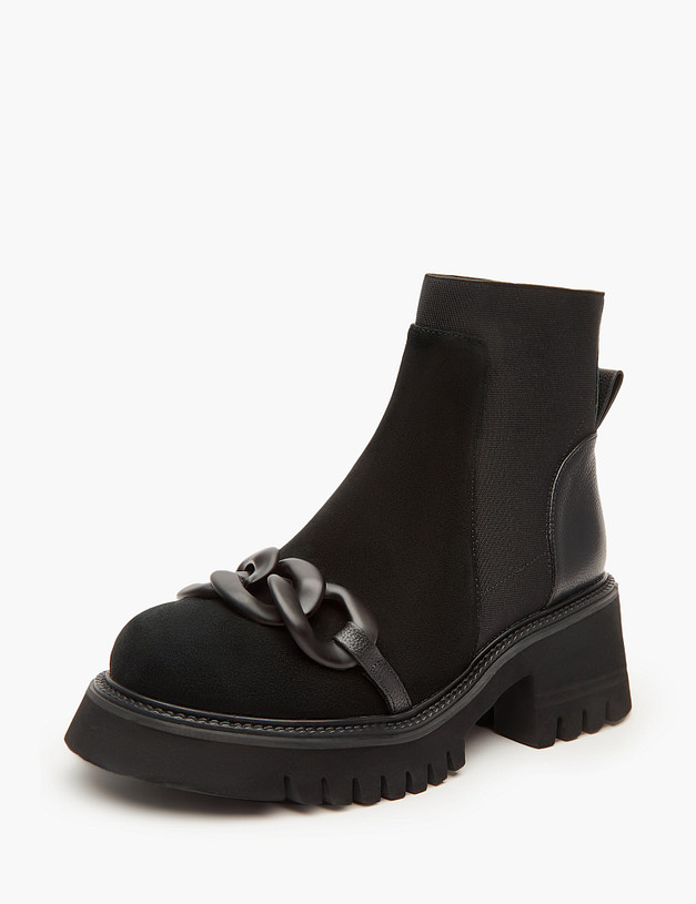 Черные женские челси с цепочкой MASCOTTE 233-3201523-3605M | ракурс 3